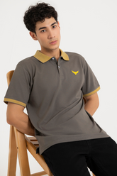 Contrast Jacquard Collar Polo Shirt - Herald